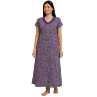 Lavender Garden Bloom Printed Cotton Nighty