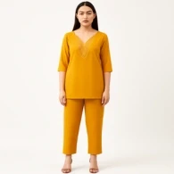 Yellow Bandhani Front