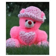 CAP WITH HEART TEDDY BEAR