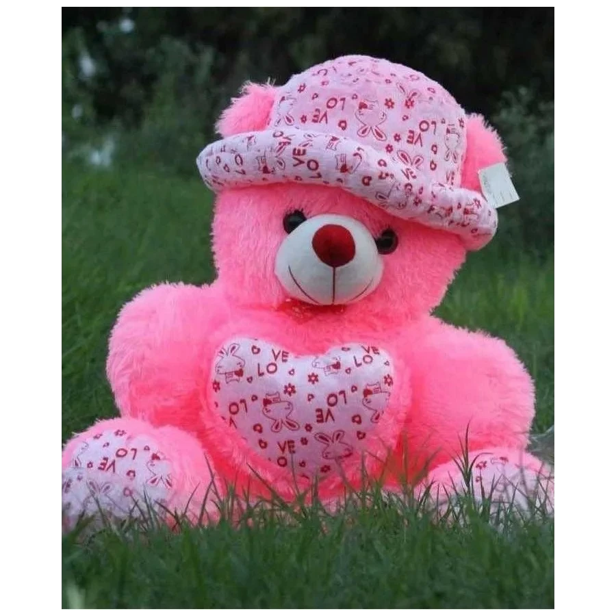CAP WITH HEART TEDDY BEAR
