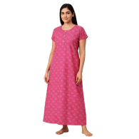 Pink Paisley Blossom Cotton Nighty