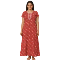 Crimson Blossom Comfort Cotton Nighty